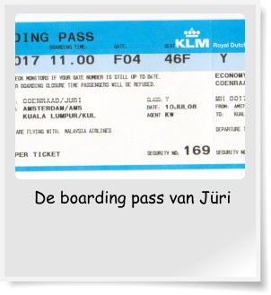 Boarding pass van Jüri